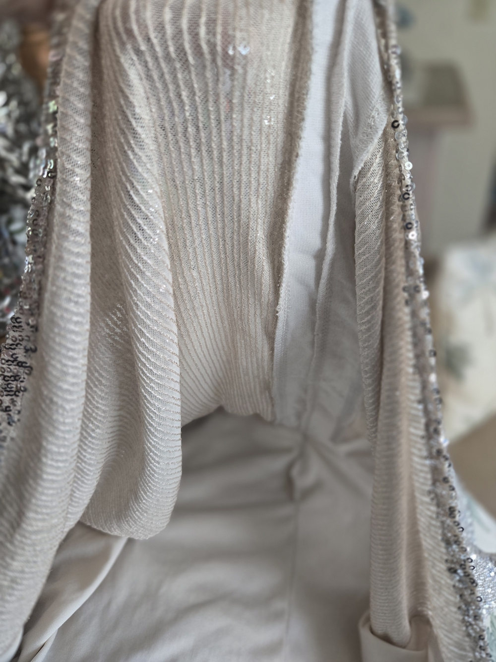 Sequin Spaghetti Strap Cami Tank Top - Champagne - Picture 11 of 11